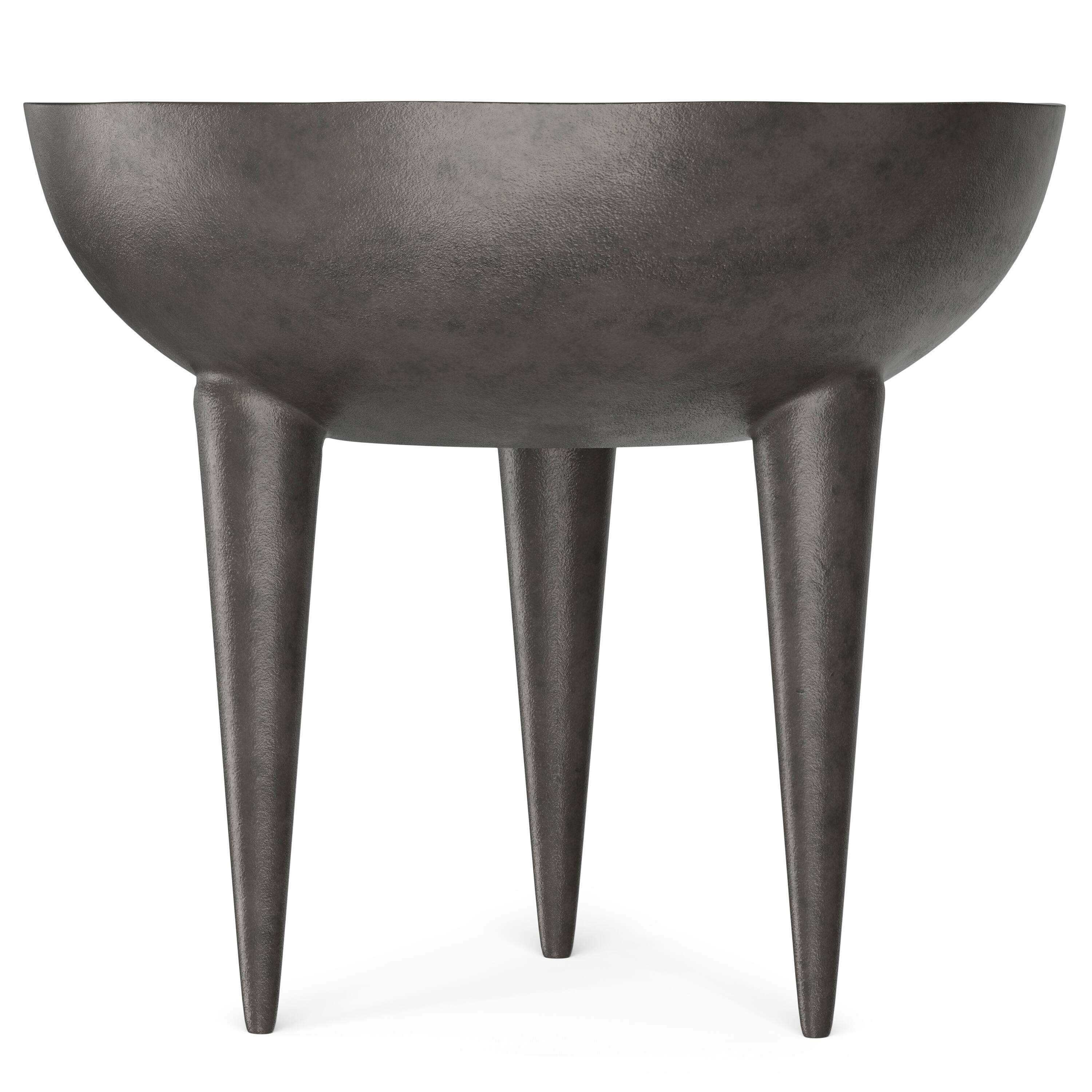 Left. Simpli Home - Otto Contemporary 21 inch Wide Cast Aluminum Side Table in Graphite, Fully Assembled - Graphite.