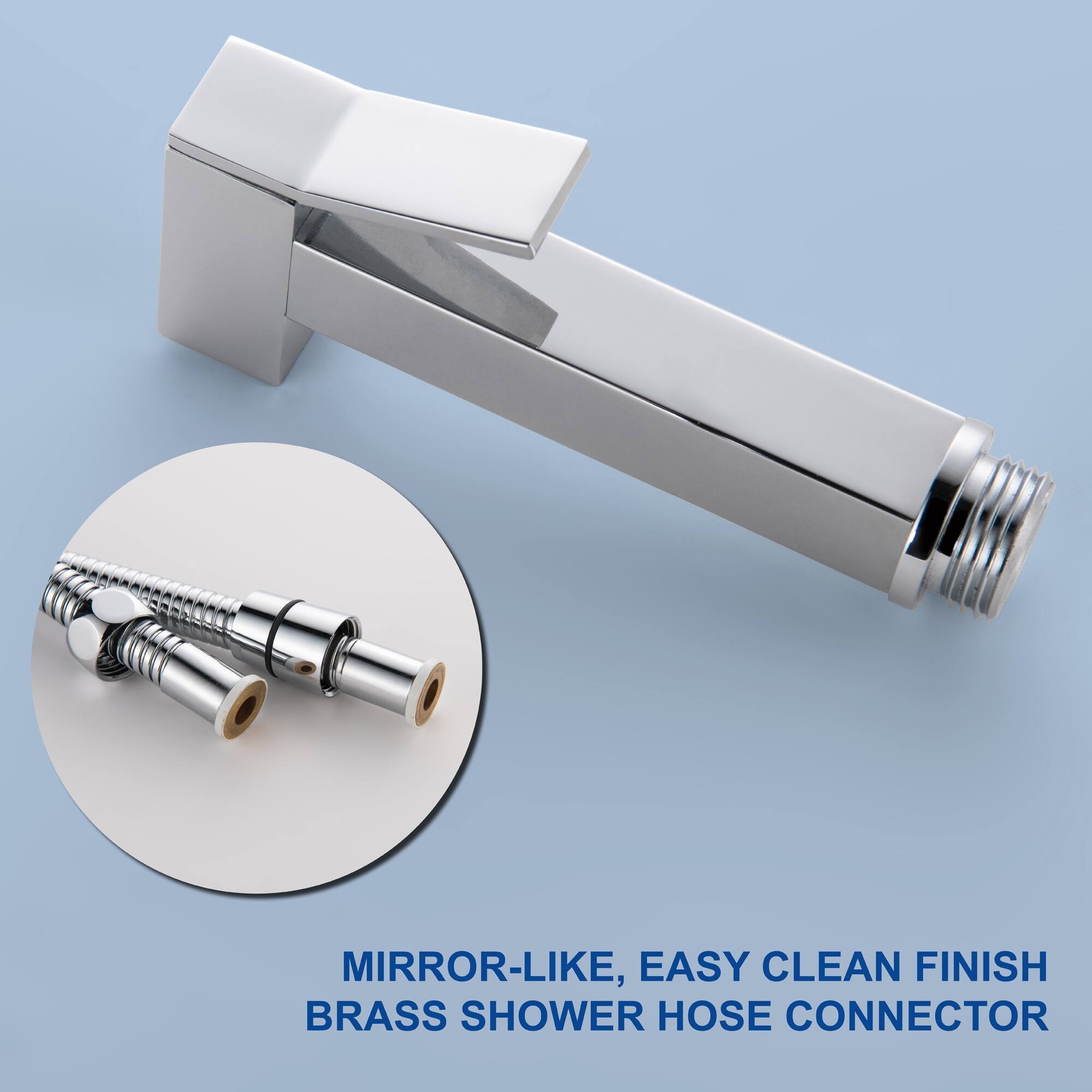 MIRROR-LIKE, EASY CLEAN FINISH BRASS SHOWER HOSE CONNECTOR