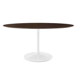 Modway - Lippa 60" Oval Cherry Walnut Wood Dining Table - Brown