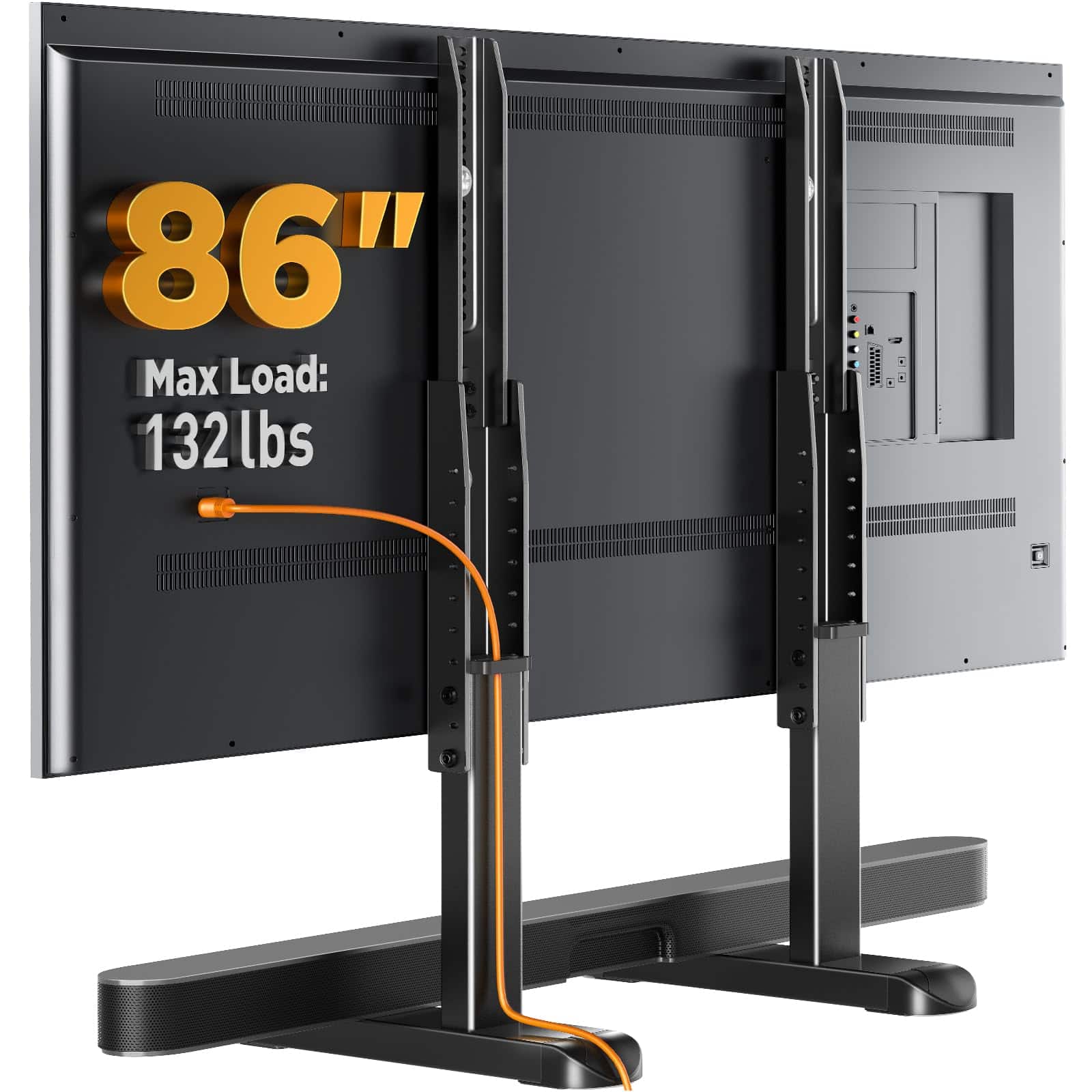 Hanke - Universal Tv Stand For 37- Tvs Up To Height Adjustable Replacement Suitable Soundbar Table Top Base Max Ves - Default