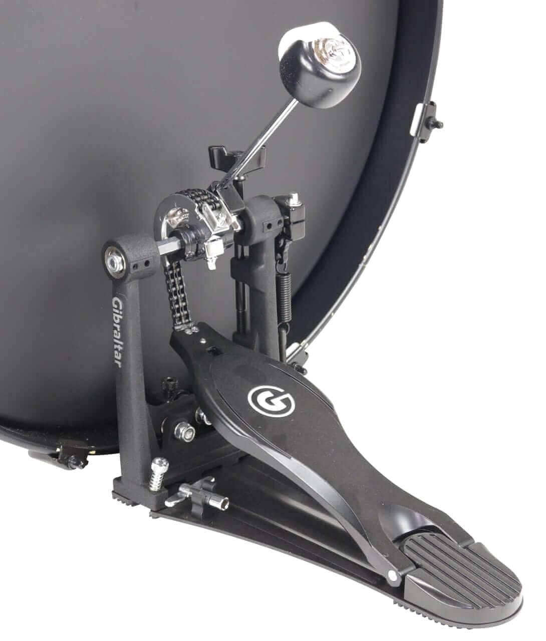 Left. Gibraltar Hardware - 6.25" Acrylic and Felt Dual Surface Bass Drum Beater, Adjustable Magnetic Weight System, Fits Most Pedals.