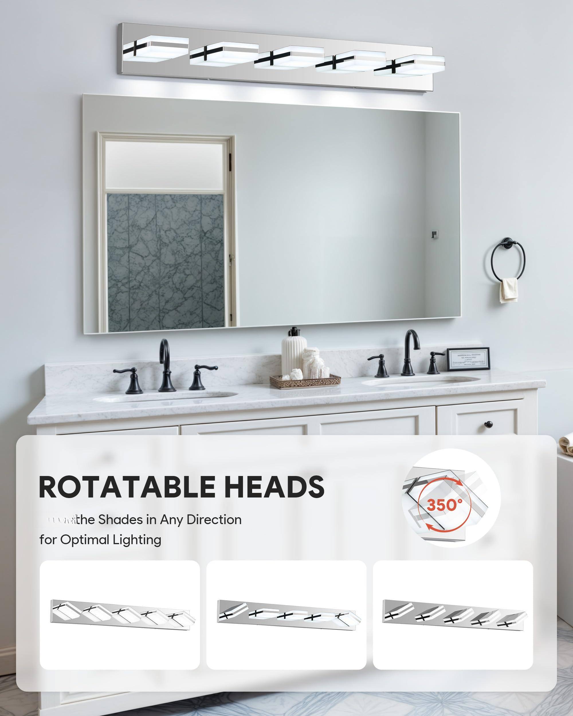 ROTATABLE HEADS  
Adjust the Shades in Any Direction for Optimal Lighting  
350°