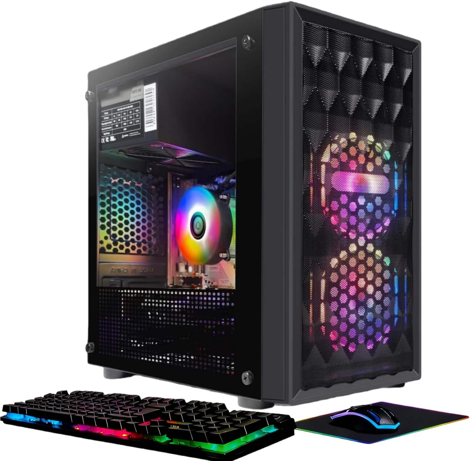 STGAubron - Gaming PC Desktop, Radeon RX 560 4G, Intel 10th Gen G5905 3.5Ghz, 16G DDR4, 1T SSD, WiFi, BT 5.0, Win11 Home - Black