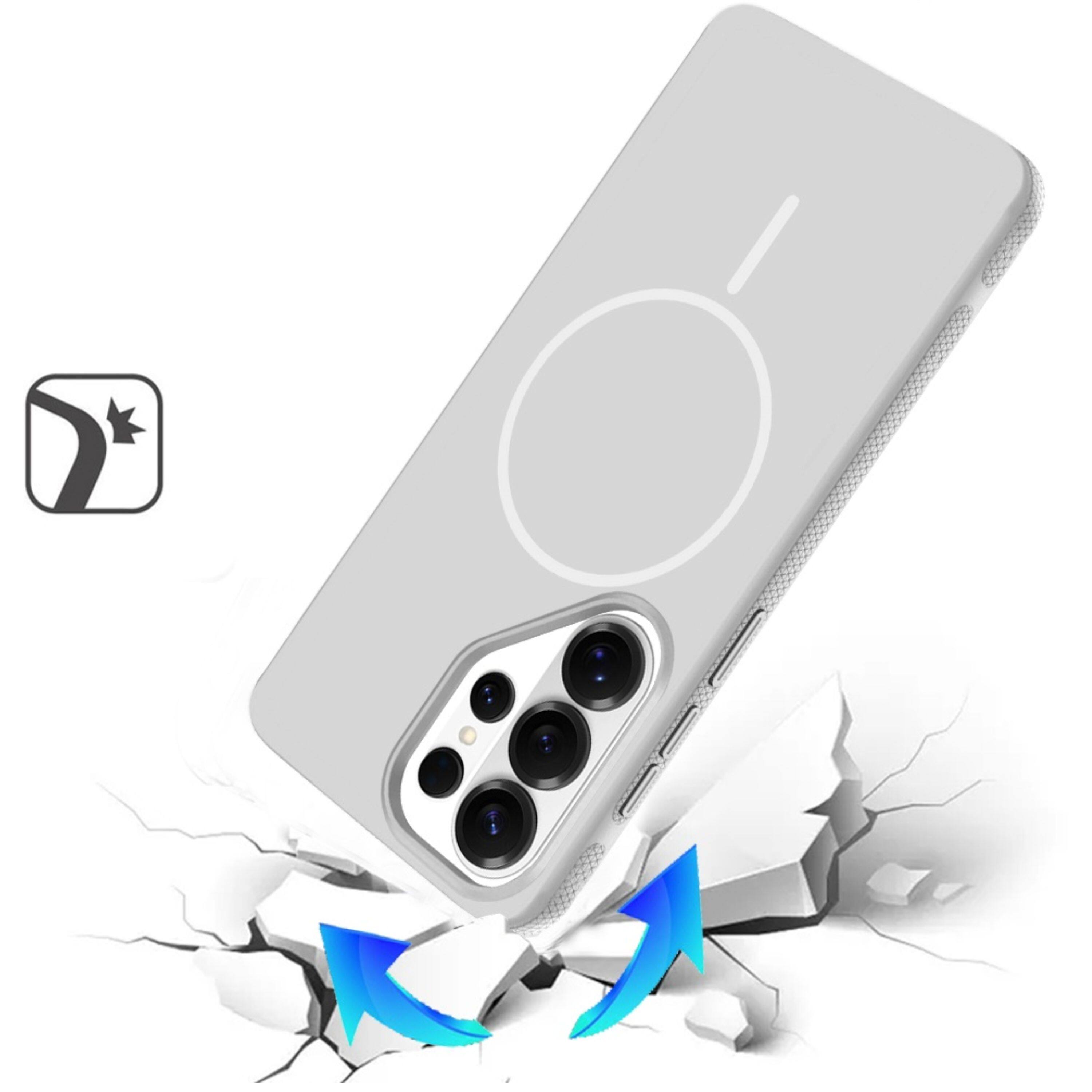 Angle. Kitcheniva - Rugged Side Grip Magnetic Circle Case With Tempered Glass For Samsung Galaxy S26 Ultra Clear - Clear.