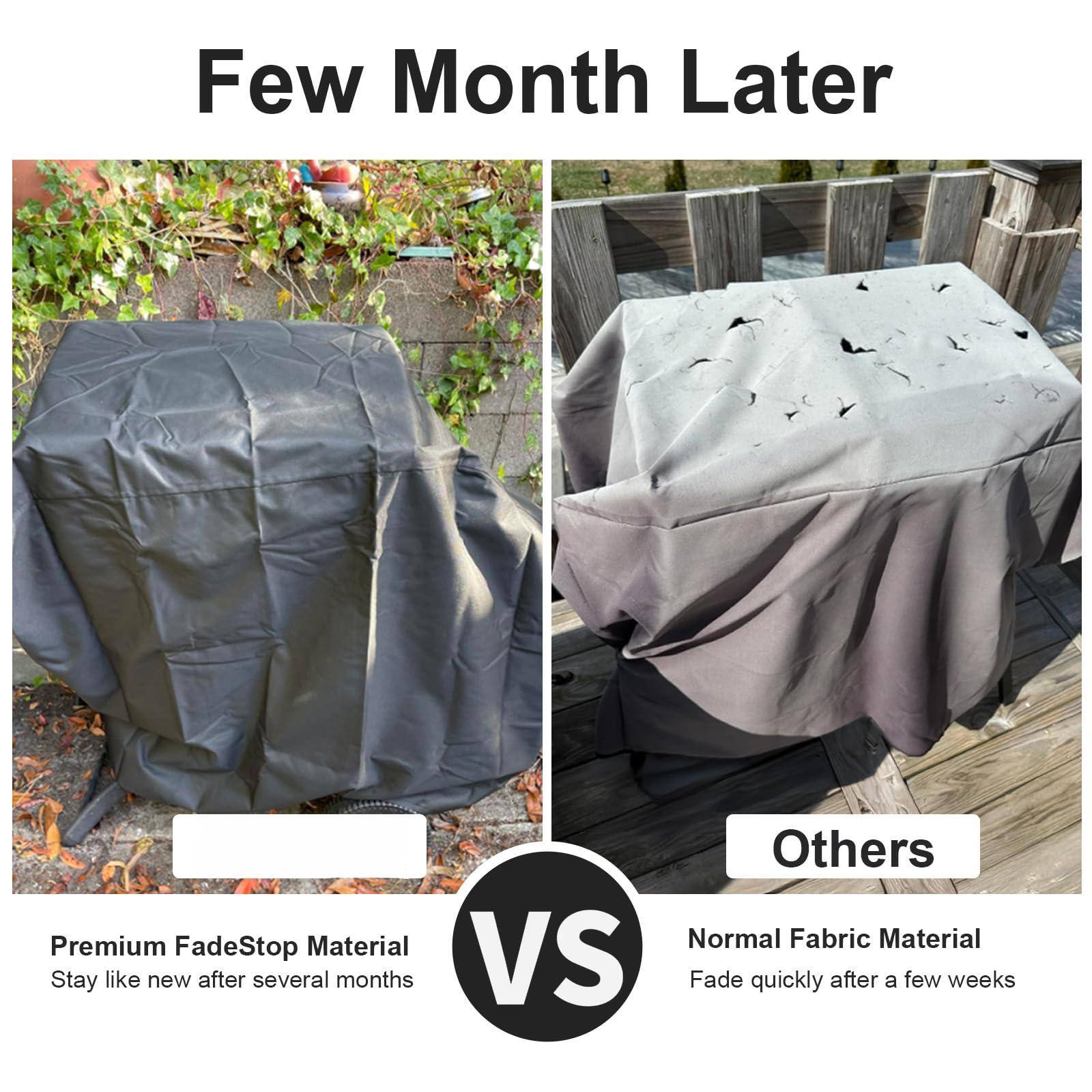 Few Month Later

Premium FadeStop Material  
Stay like new after several months

VS

Others  
Normal Fabric Material  
Fade quickly after a few weeks