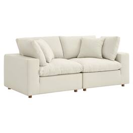Commix 2 Piece Down Filled Overstuffed Sectional Sofa Set by Modway - Light Beige