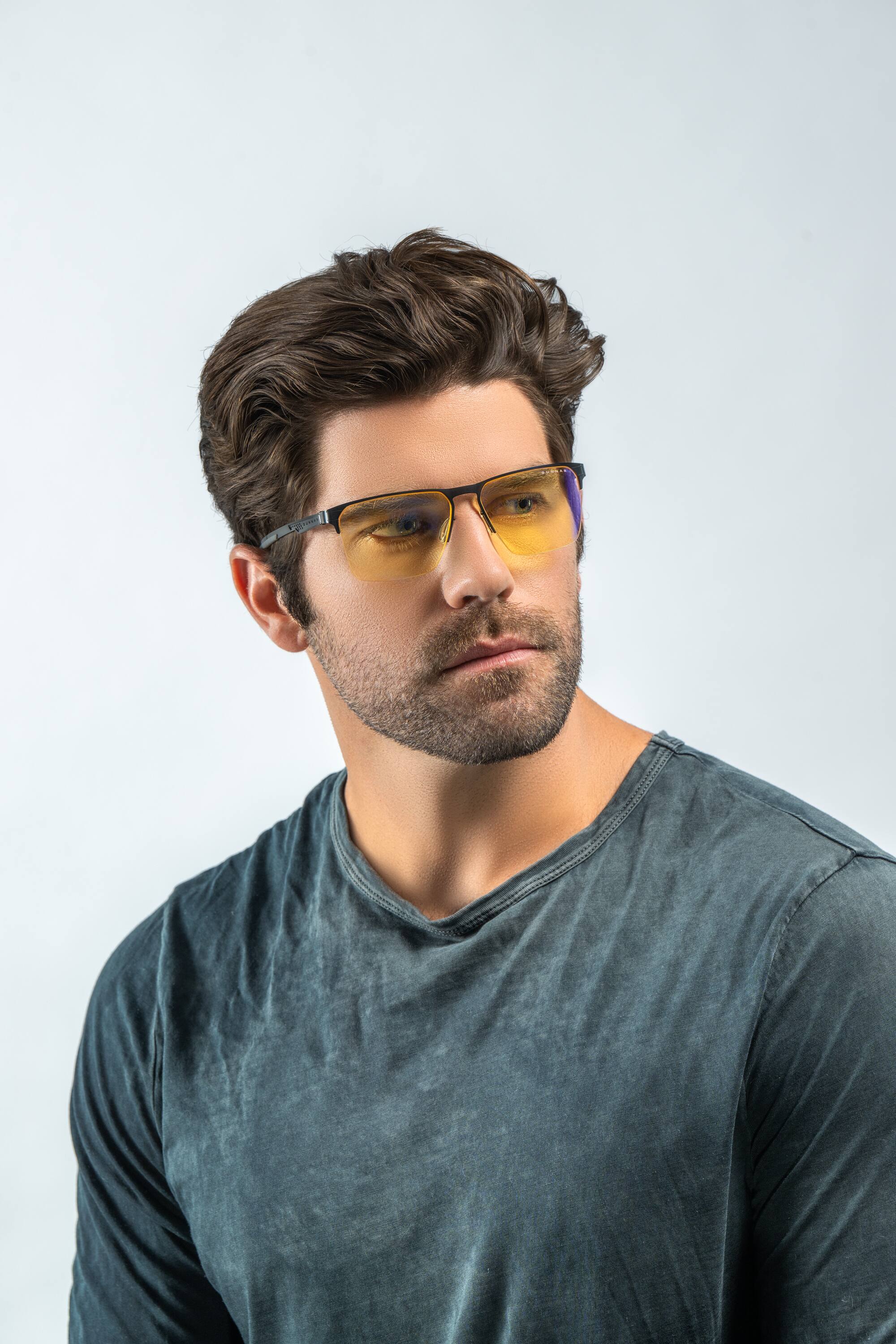 Alt View 3. GUNNAR - Echo Pro eSports Performance Level Computer Glasses with Blue Light Reduction, Amber Lenses - Onyx.