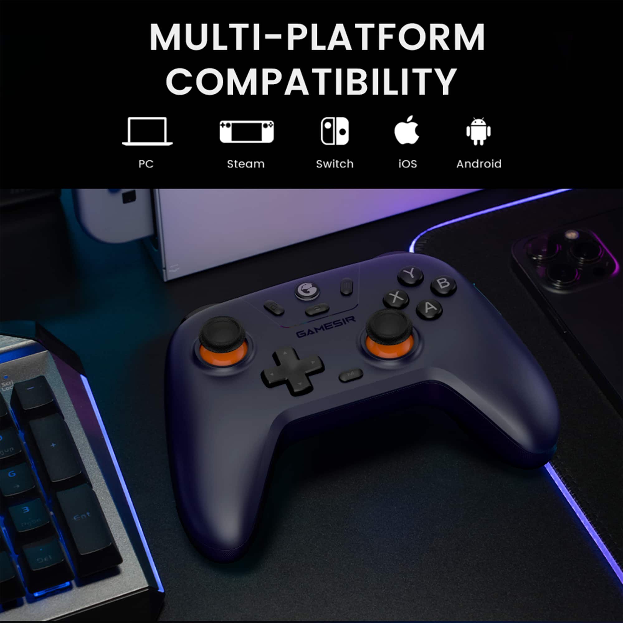 MULTI-PLATFORM COMPATIBILITY PC Steam Switch iOS Android o GAMESIR