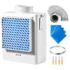 Front. VEVOR - 3-in-1 Indoor Dryer Vent Kit,Premium ABS Material Fits 4 inch Exhaust Port, Smart Overheating Reminder Exhaust Hood - White.