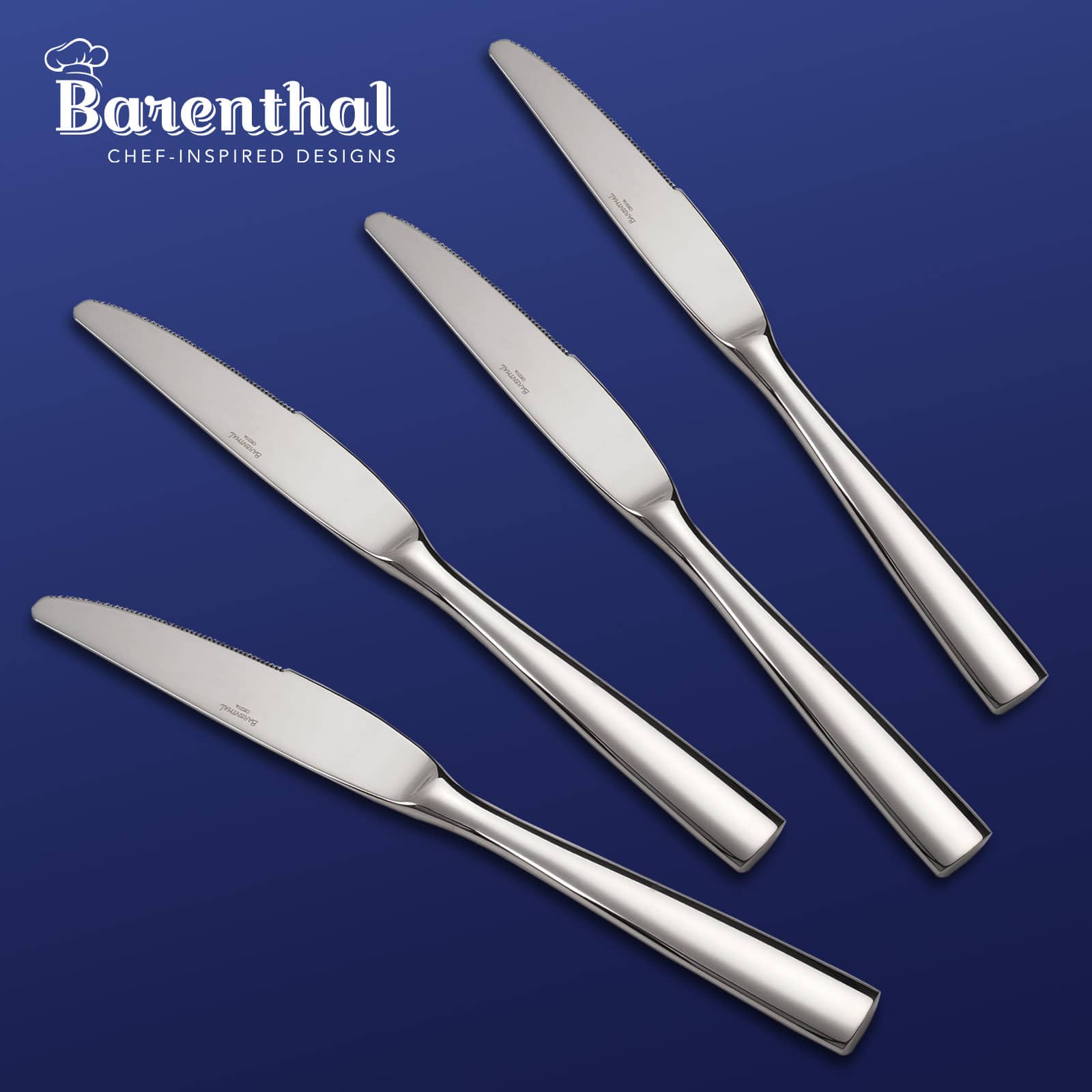 Hansmart - BARENTHAL Premium 4-Piece Stainless Steel Cutlery Set, Ergonomic Design, Dishwasher Safe, Rust Resistant, Mirror Finish - 4 piece Dinner knife