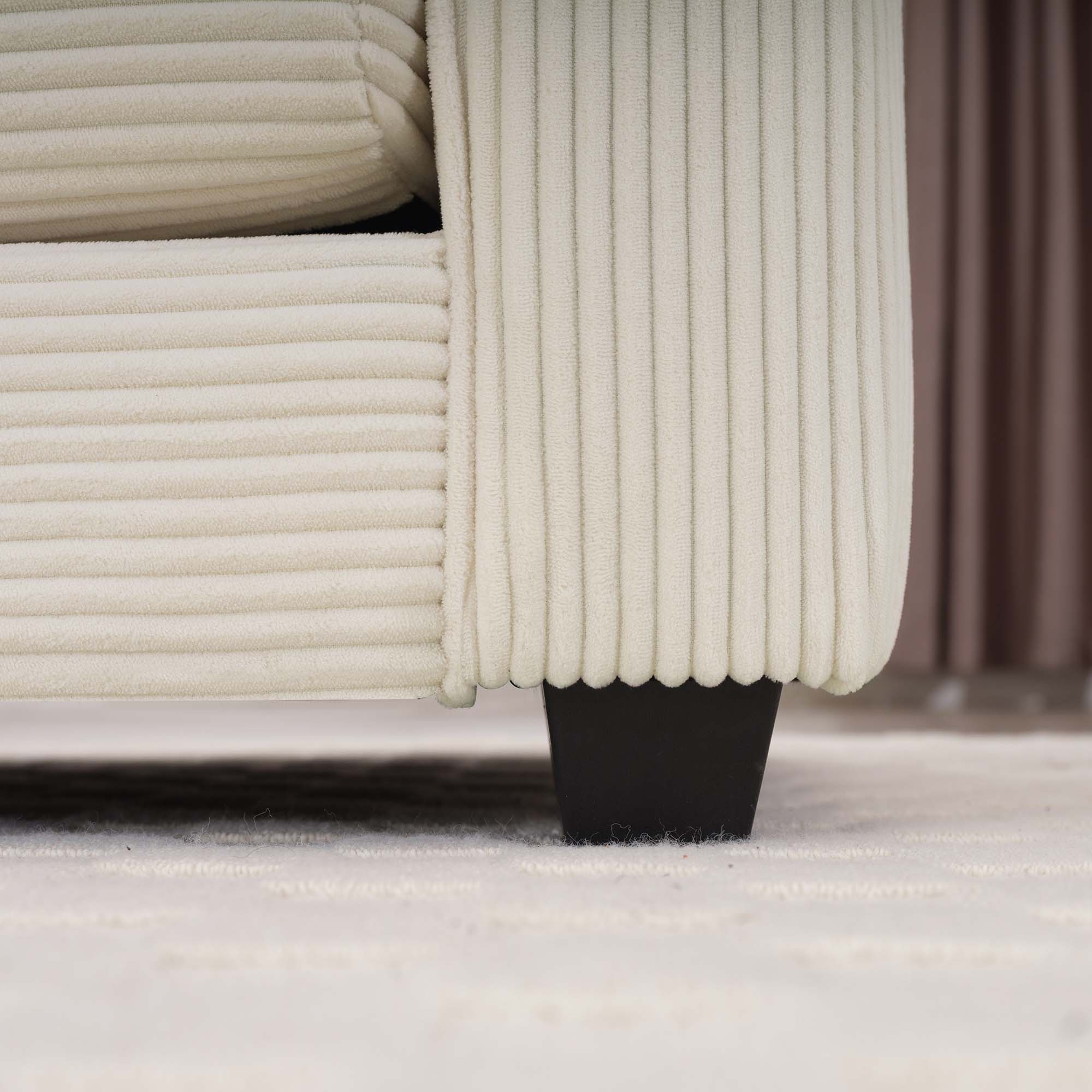 Alt View 10. LOVMOR - Deep Seat Easy Assembly Memory Foam 2 Seater Corduroy Loveseat Couch For Living Room Bedroom Club Soft Home TV - Beige.