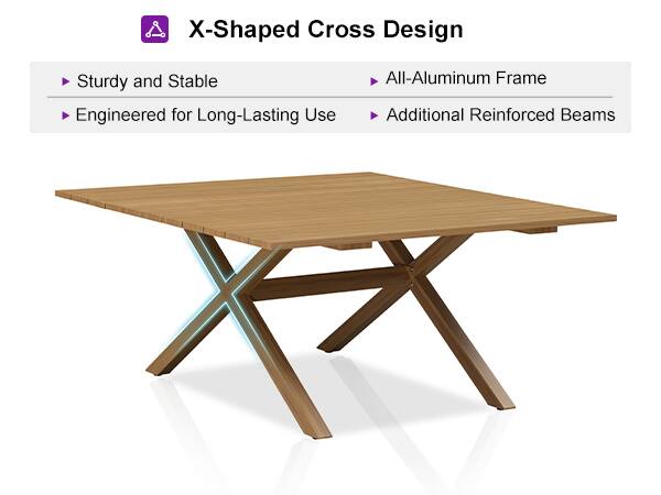 X-Shaped Cross Design  
Sturdy and Stable  
Engineered for Long-Lasting Use  
All-Aluminum Frame  
Additional Reinforced Beams