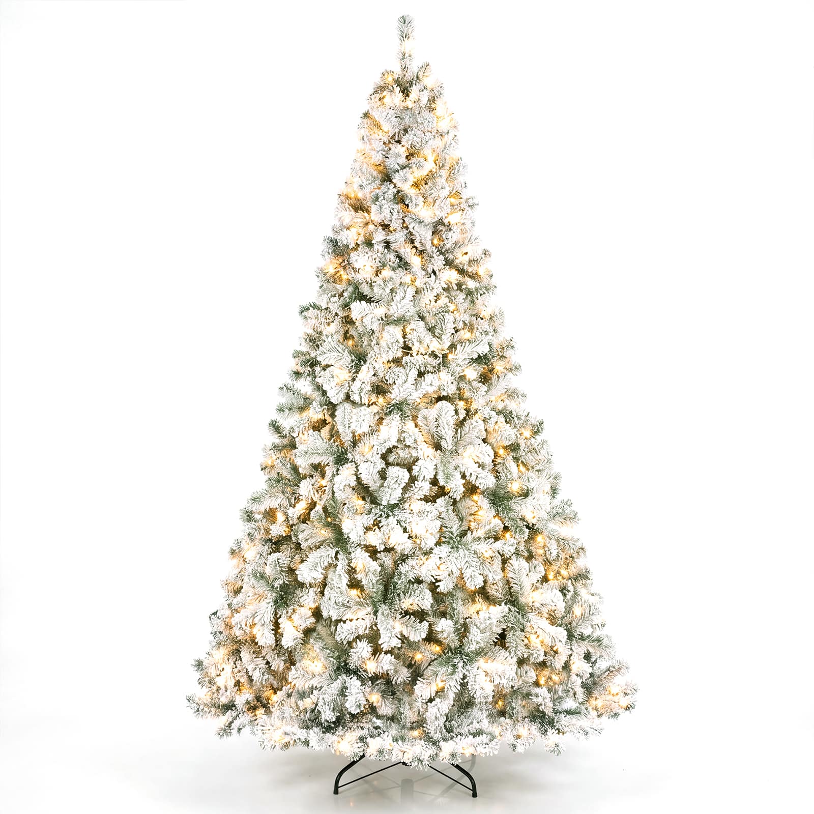 Costway - 7.5ft Artificial Holiday Decoration Tree with 1284 Full Branch Tips, 550 LED Lights - White