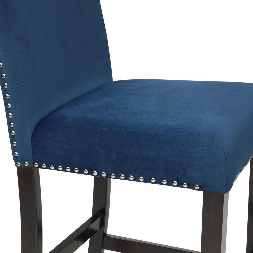 Alt View 2. New Classic Furniture - Furniture Celeste 39.5" Wood Counter Chair in Blue (Set of 2) - Blue.