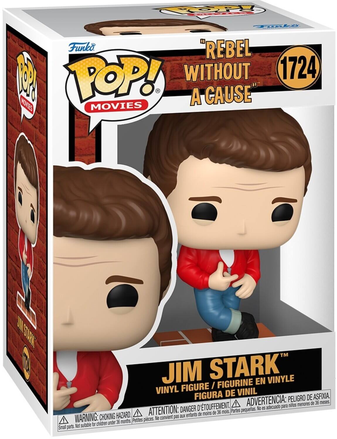 TOY: Tily Funko "REBEL M POP! WITHOUT 1724 MOVIES A CAUSE" MOVIES L STAE 0 JIM STARK VINYLE FIGURINE EN FIGURE I VINYL DE VINIL FIGURA PELIGRO DE ASFIXIA D'TOUFFEMENT. ADVERTENCIA: para nios menores de 36 meses. DANGER pequeas. No es adecuado HAZARD. A ATTENTION: aux enfants de moins de 36 mois, Partes WARNING: CHOKING Petites pieces. Ne convient pas children under 36 months. Not sutable for Small parts.
