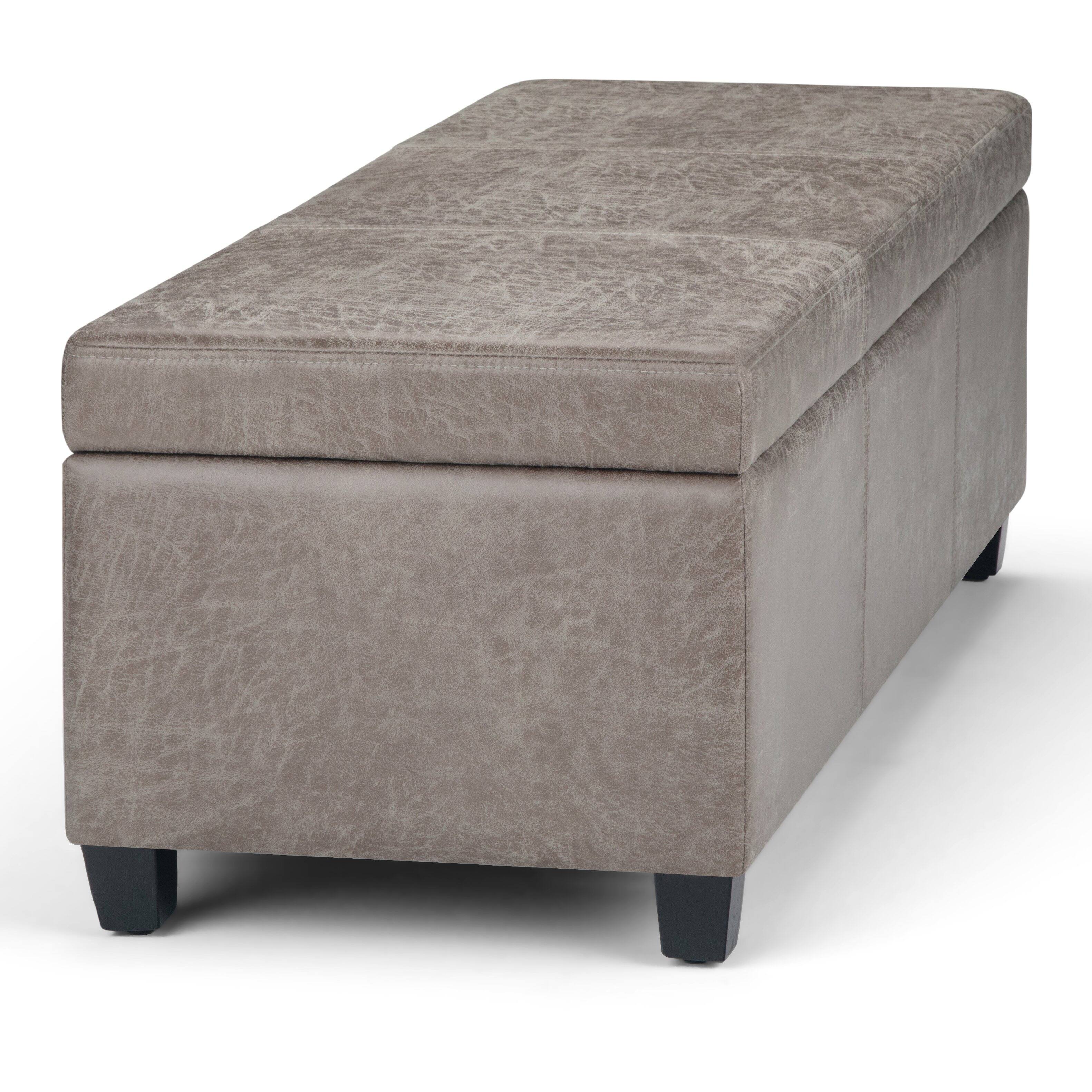 Alt View 16. Simpli Home - Avalon Storage Ottoman Bench - Distressed Grey Taupe.