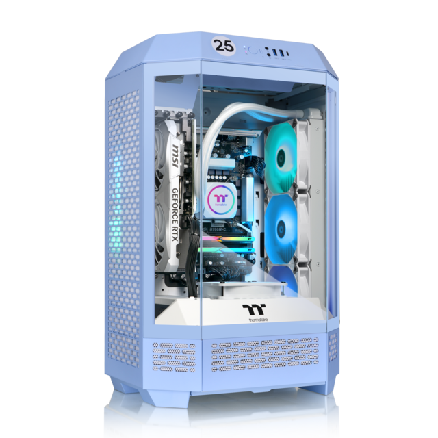 Thermaltake - LCGS Reactor 7870TH Gaming Desktop AMD Ryzen 7 7800X3D 2023 32GB Memory NVIDIA GeForce RTX 5070 Ti 2TB SSD NVMe M.2 - Blue