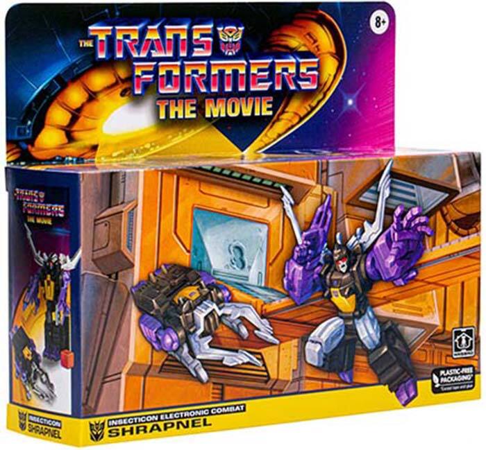 8+  
TRANSFORMERS THE MOVIE  
INSECTICON ELECTRONIC COMBAT  
SHRAPNEL  
PLASTIC-FREE PACKAGING