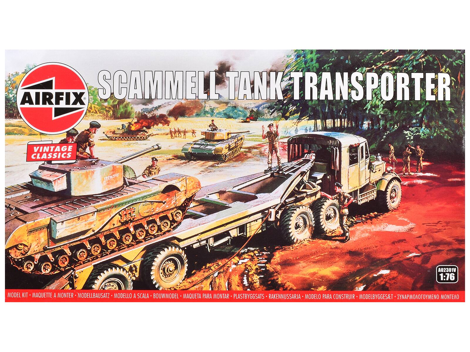 Level 2 Model Kit Scammel Tank Transporter 1/76 Plastic Model Kit by Airfix - Multi