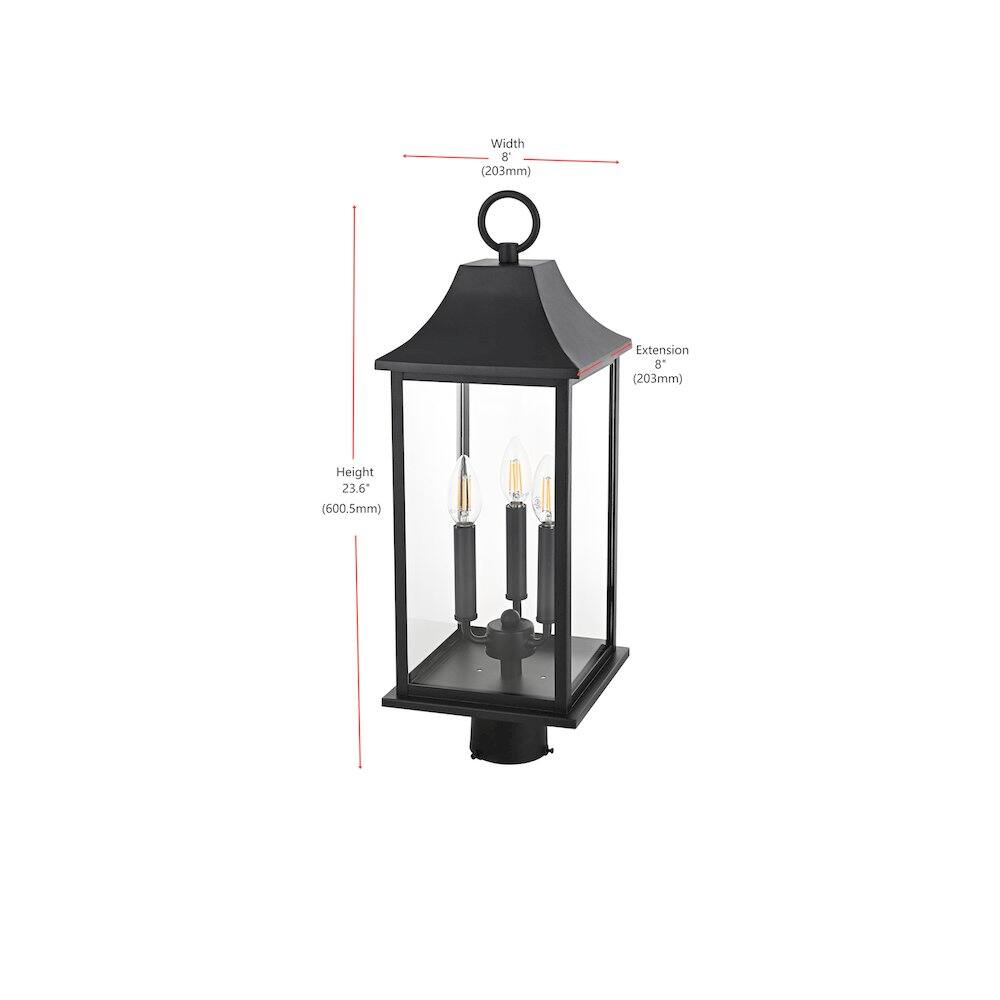 Width 8" (203mm)  
Extension 8" (203mm)  
Height 23.6" (600.5mm)