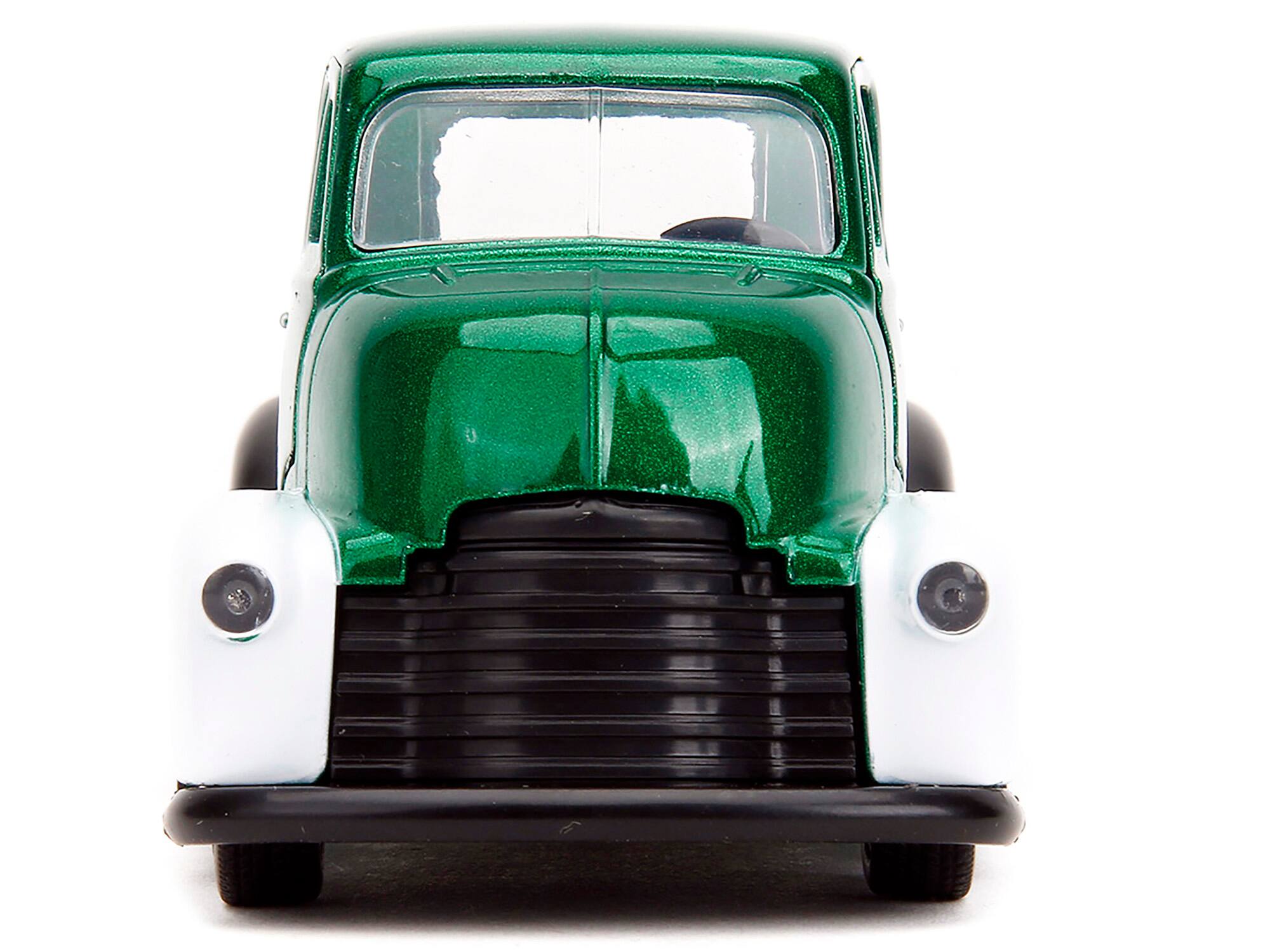 Alt View 5. Jada - 1952 Chevrolet COE Pickup Truck Green Metallic & Black & Green Lantern Figure "DC Comics" 1/32 Model Car by Jada.