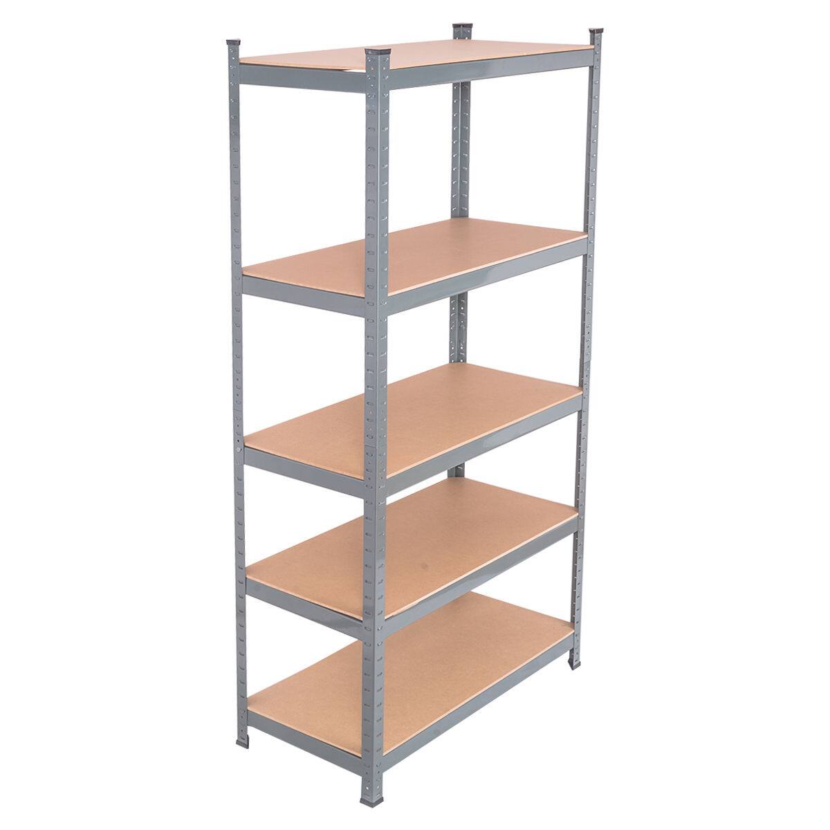 Alt View 1. Gymax - Gymax 72'' 5-tier Garage Steel Shelf Metal Storage Adjustable Unit - Brown.