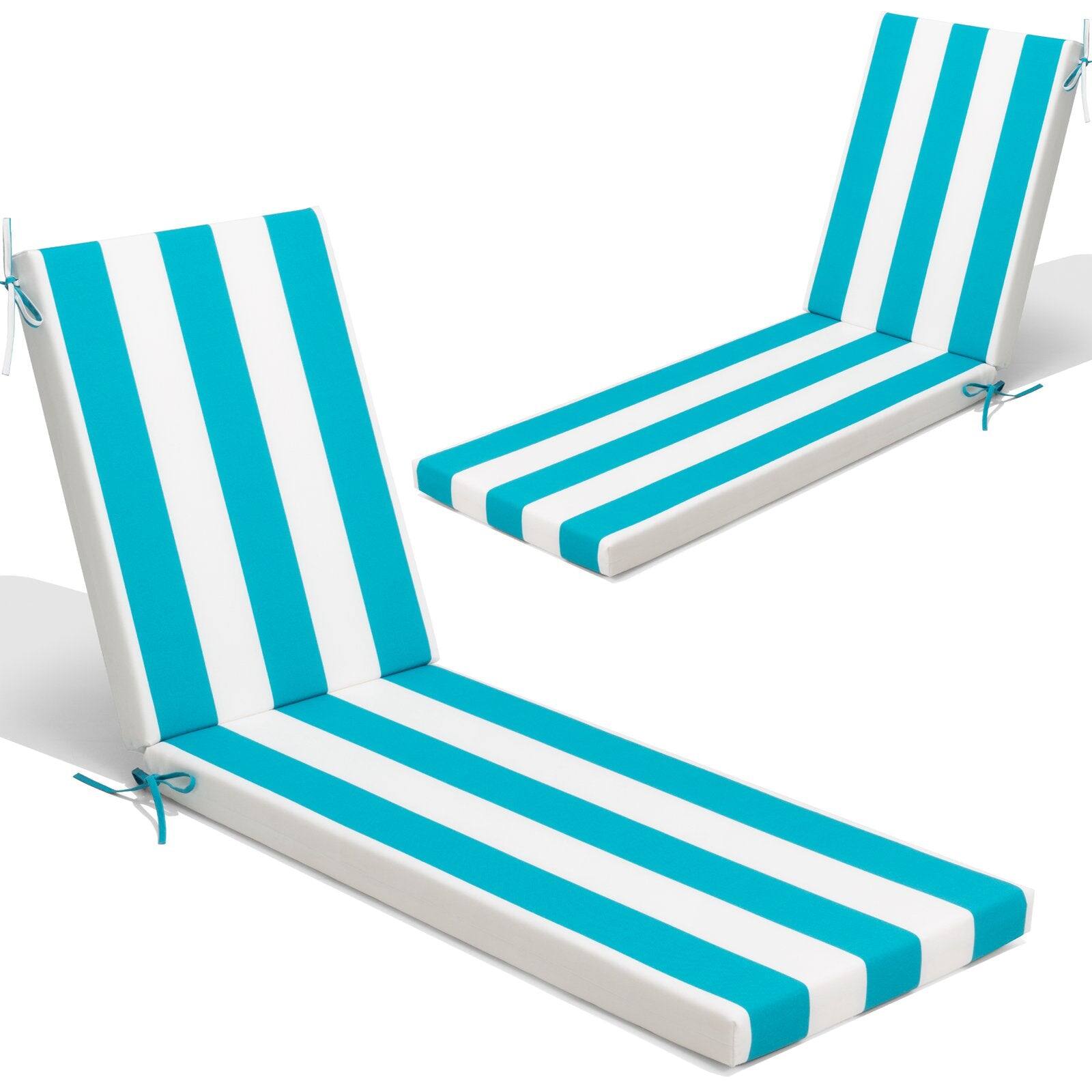 Back. Crestlive Products - Crestlive Products Outdoor Patio Chaise Lounge Cushion with Sunbrella - SKY Blue.