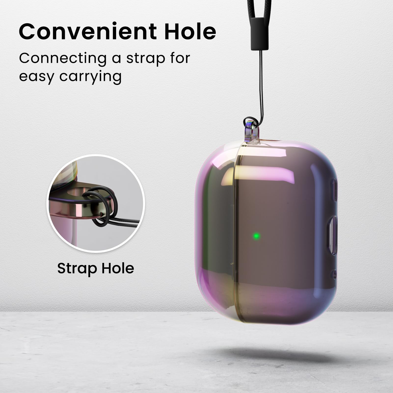 Convenient Hole  
Connecting a strap for easy carrying  

Strap Hole