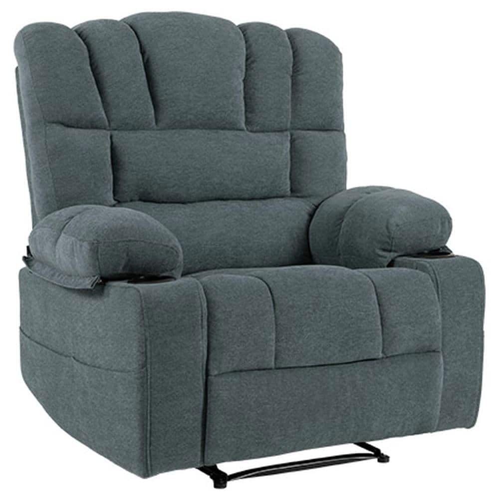 Front. Kadyn - Massage Recliner Chair, 8-Point Vibration & Lumbar Heat, 150° Recline, 330lb Capacity, Gray - Gray.