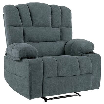 Front. Kadyn - Massage Recliner Chair, 8-Point Vibration & Lumbar Heat, 150° Recline, 330lb Capacity, Gray - Gray.