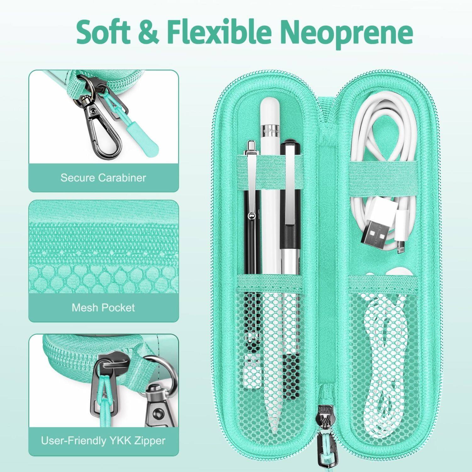 Soft & Flexible Neoprene

Secure Carabiner

Mesh Pocket

User-Friendly YKK Zipper