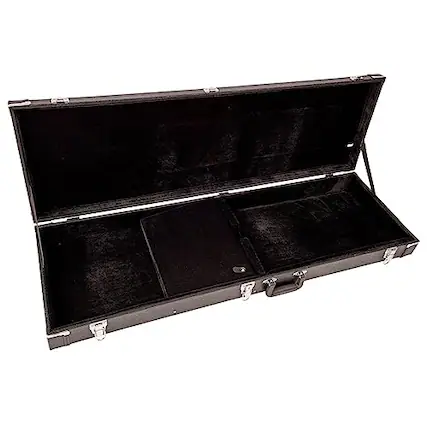 Front. On Stage Stands - On-Stage GCB6000B Bass Guitar Hard Case, Black - Black.