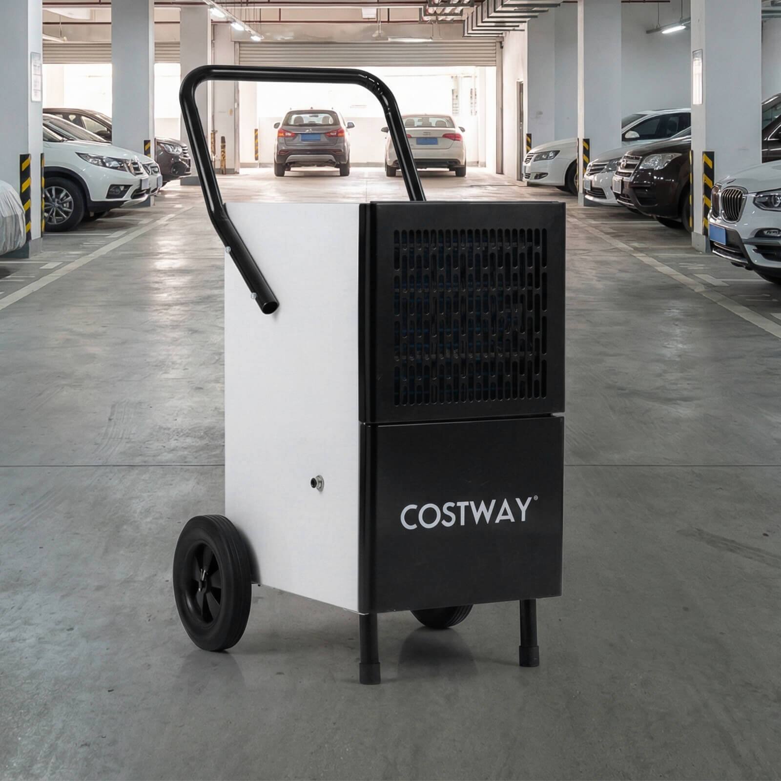 Alt View 1. Costway - Costway 189-Pint Dehumidifier with Built-in Pump, Drain Hose & Wheels White + Black 7500 Sq. ft Coverage Area - White,Black.