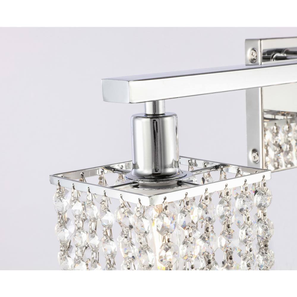 Back. Living District - Phineas 2 light Chrome and Clear Crystals wall sconce - Chrome And Clear Crystals.