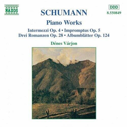 SCHUMANN  
Piano Works  
Intermezzio Op. 4 • Impromptus Op. 5  
Drei Romanzen Op. 28 • Albumblätter Op. 124  
Denes Varjon  
NAXOS  
8.550849  
DDD