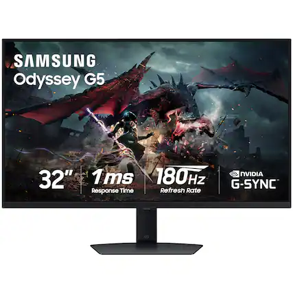 SAMSUNG Odyssey G5 32" 1ms 180Hz NVIDIA G-SYNC - Response Time Refresh Rate