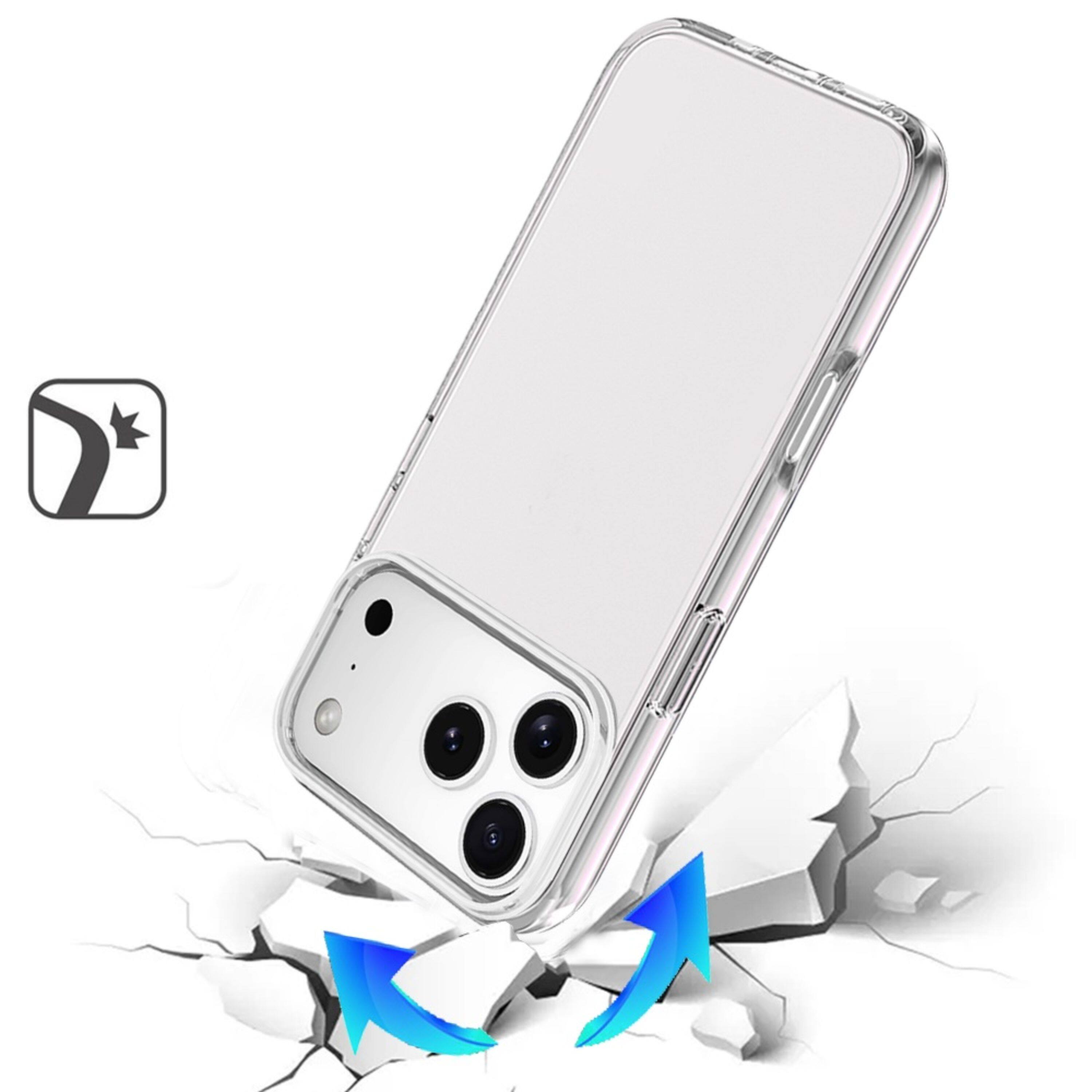 Angle. Kitcheniva - Translucent Case With Tempered Glass For iPhone 17 Pro Max Ultra Thick 3mm Clear - Clear.