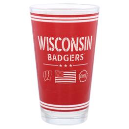 Indigo Falls - Wisconsin Badgers 16oz. OHT Military Appreciation Pint Glass - Multicolor