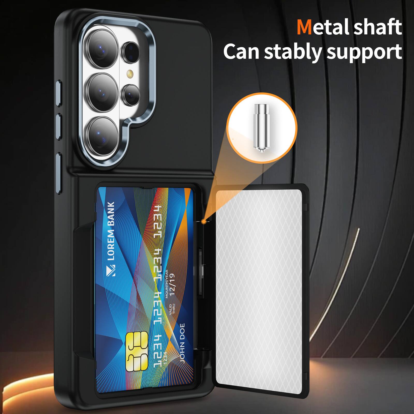 Metal shaft  
Can stably support
