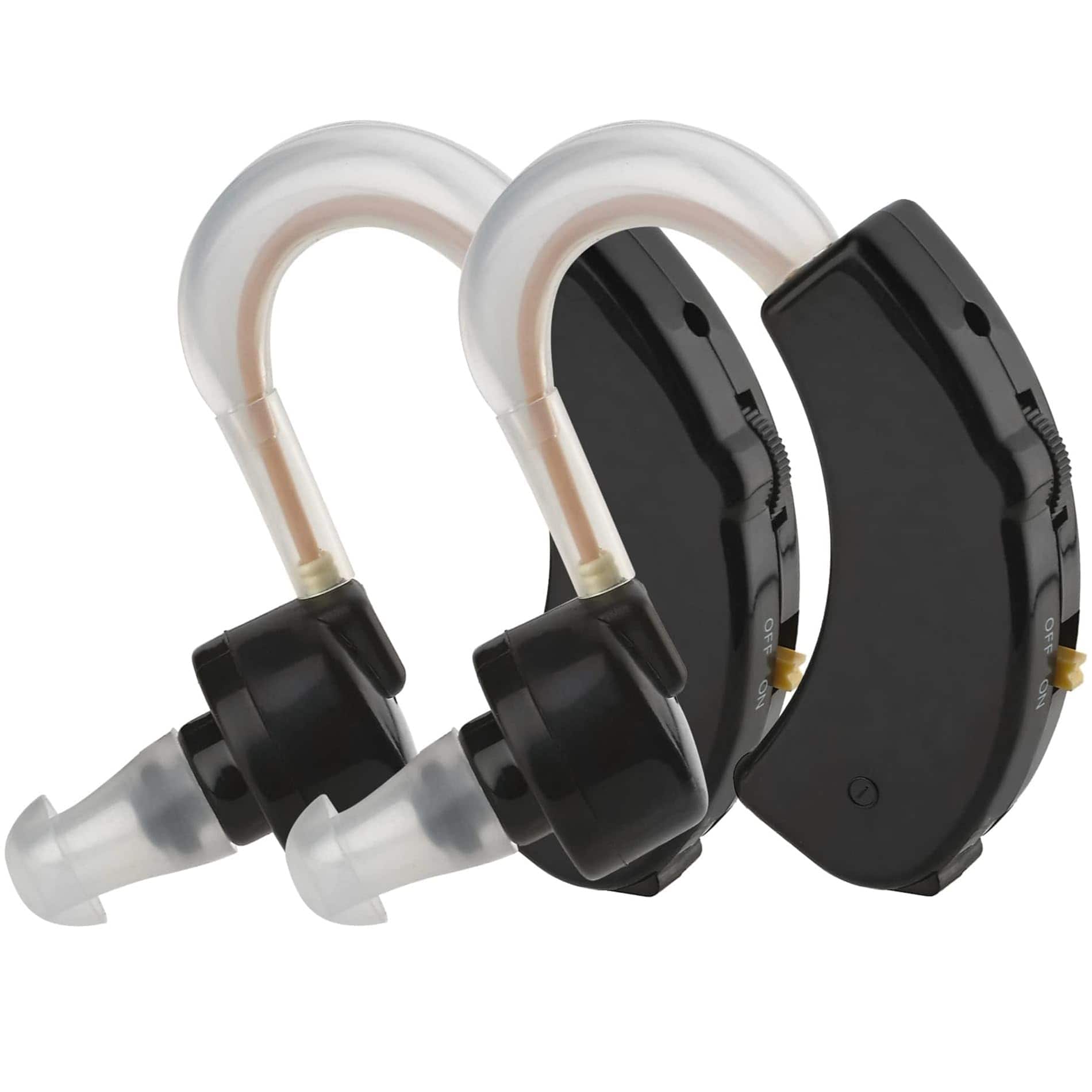 MEDca - Digital - Set of 2 Small BTE a Behind the Personal Device and Enhancer with Reducing Feature for Adults, Seniors - Black