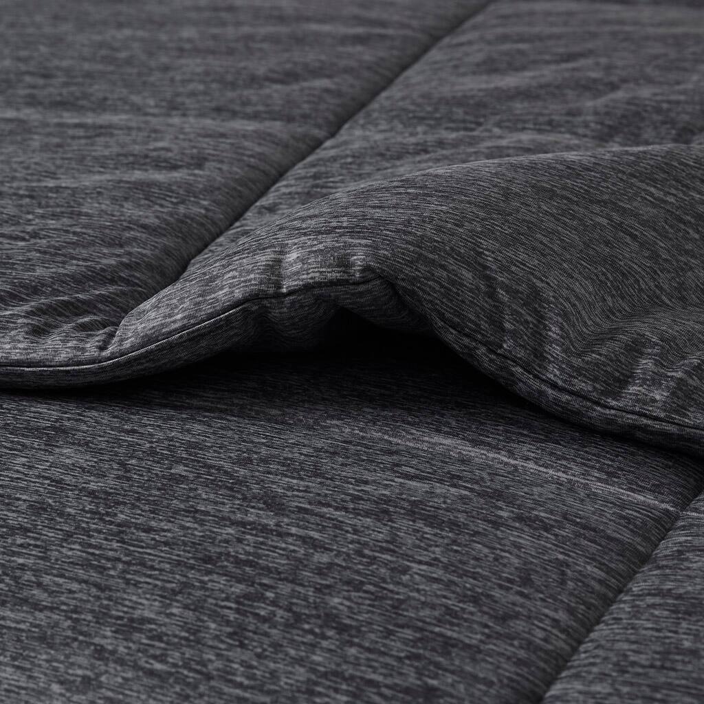Alt View 5. Gracie Mills - Gracie Mills Heathered Jersey Knit Down Alternative Comforter - Black.