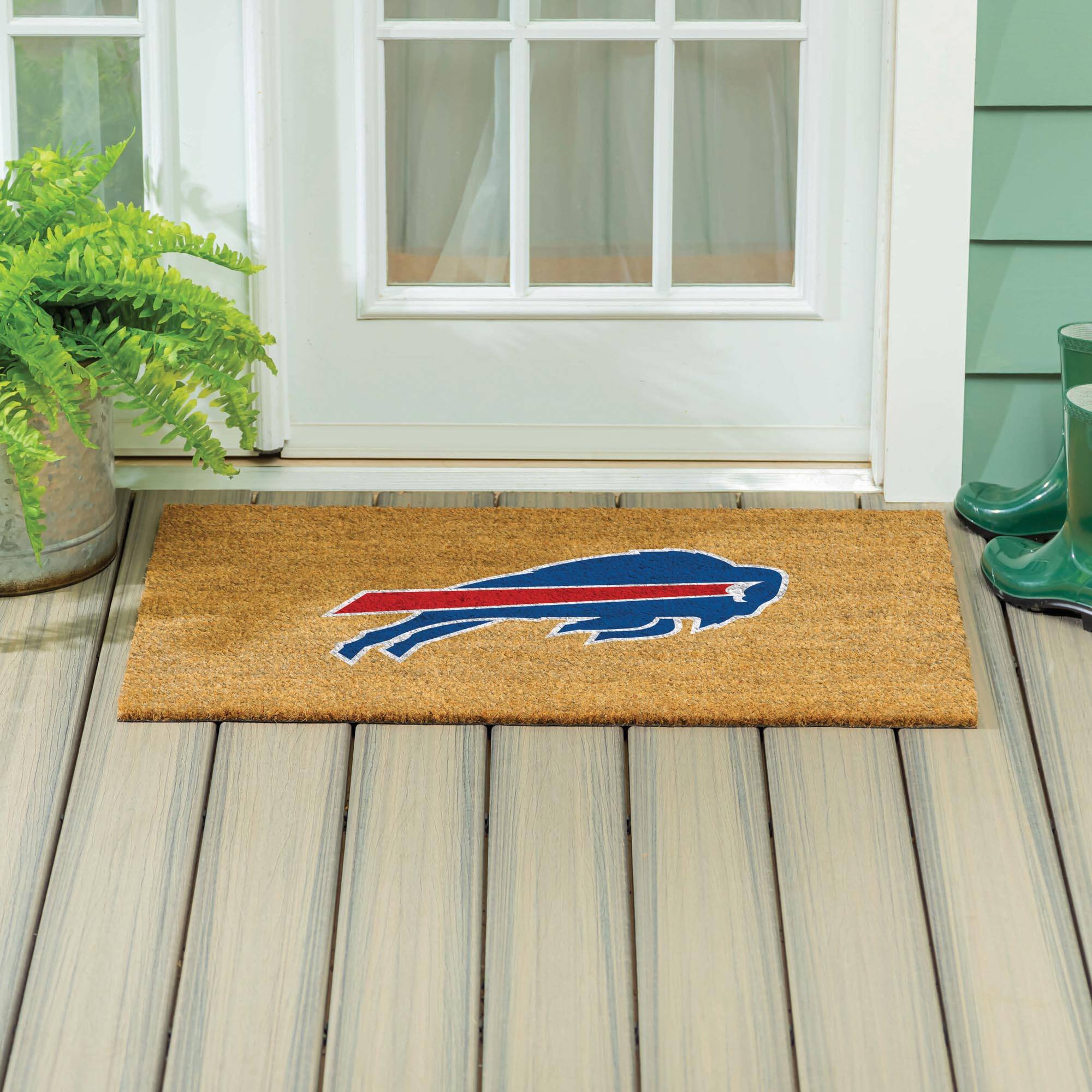 Alt View 3. Evergreen Enterprises - Buffalo Bills 24" x 36" Outdoor Team Logo Coir Mat - Brown.
