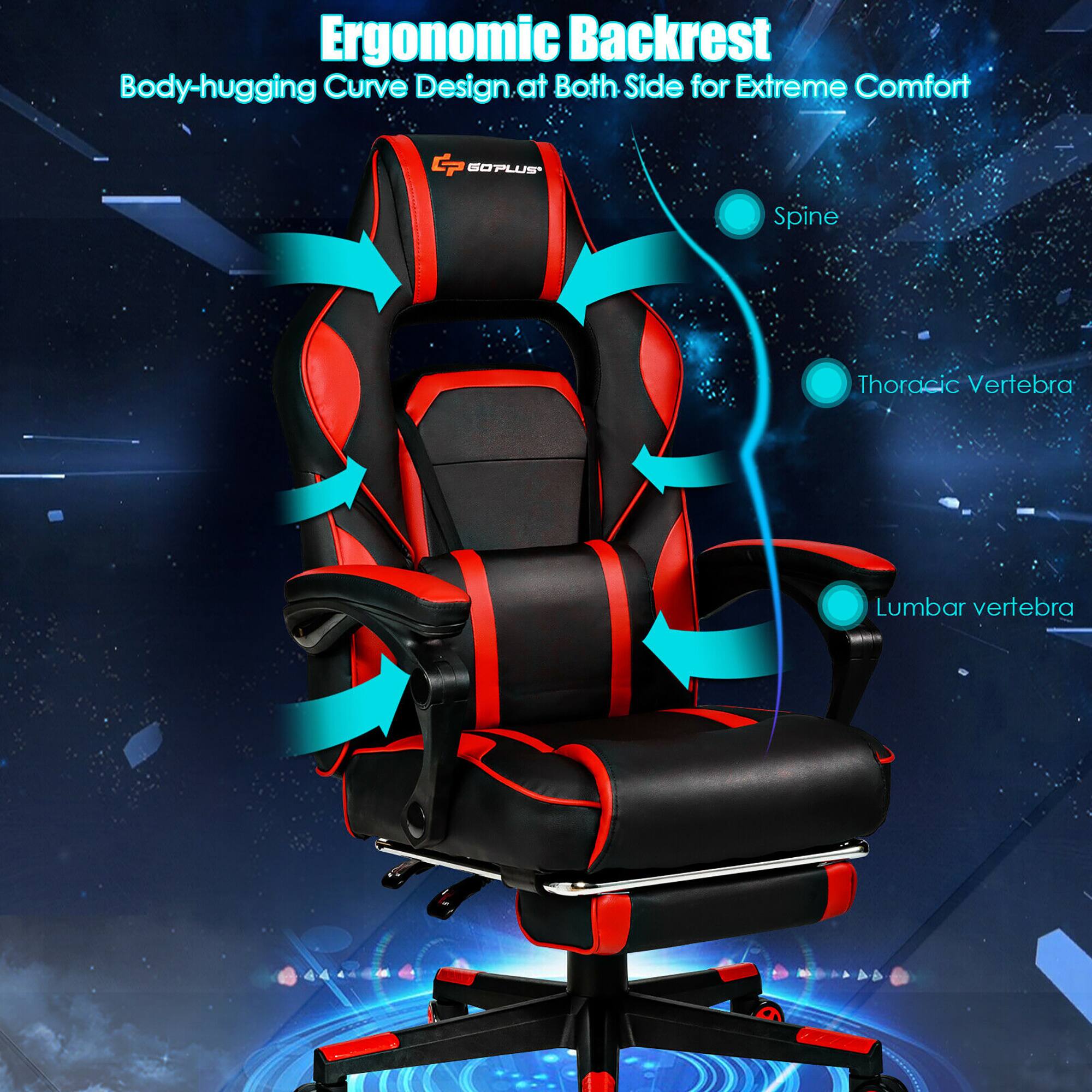 Ergonomic Backrest Body-hugging Curve Design at Both Side for Extreme Comfort. G SOPLUE Spine Thoracic Vertebra Lumbar vertebra.