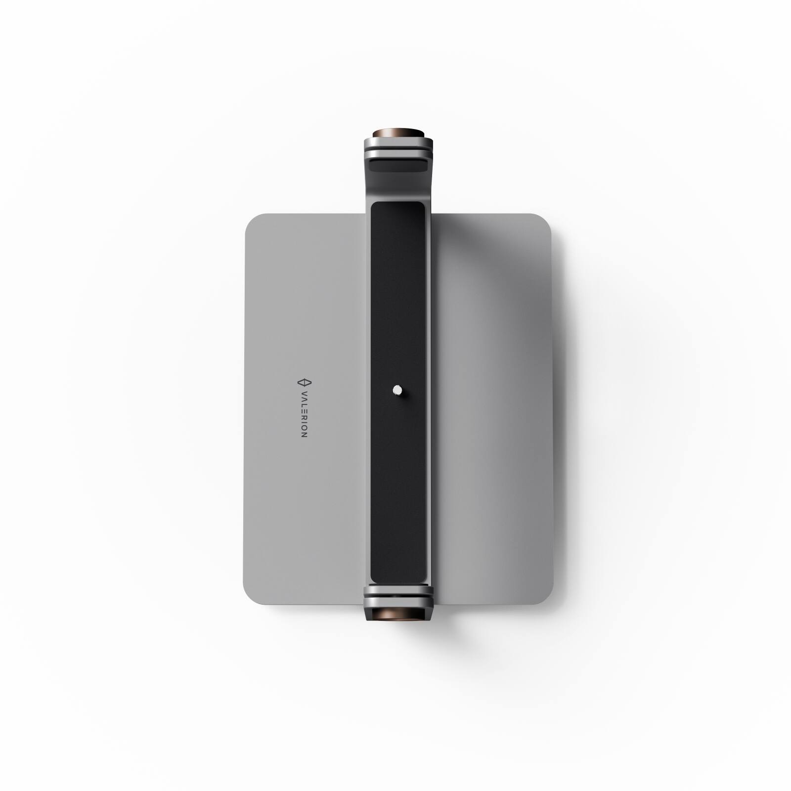 Left. Valerion - Desktop Gimbal Stand Compatible with Valerion VisionMaster and StreamMaster Series products - Grey.