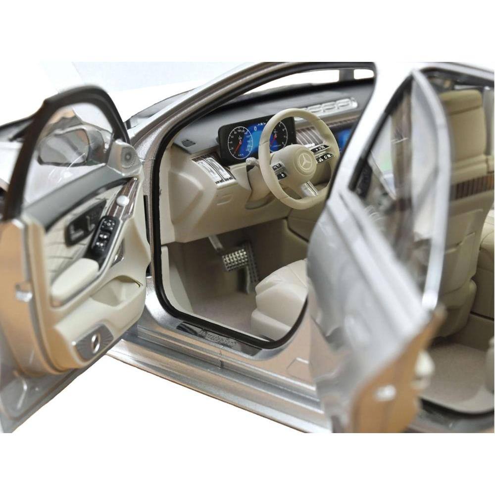 Back. Norev - 2021 Mercedes-Benz S-Class AMG Line Silver Metallic with Sunroof 1/18 Diecast Model Car by Norev - Silver Metallic.