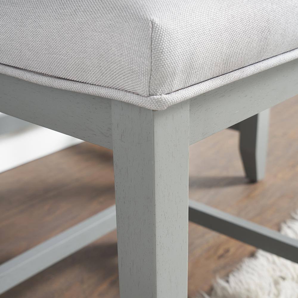 Angle. Crosley Furniture - Vista Makeup Vanity Stool - Gray.