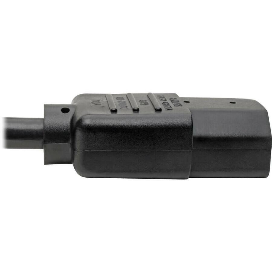 Alt View 2. Tripp Lite - Tripp Lite by Eaton Hospital-Grade Power Cord NEMA 5-15P to C13 - Green Dot 15A 125V 14 AWG 25 ft. (7.62 m) Black - For - Black.