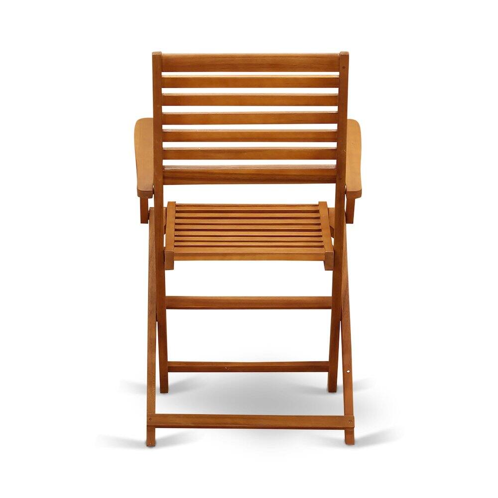 Front. East West Furniture - East West Furniture 3-Piece Outdoor Dining Table Set Includes a Bistro Table and 2 Folding Dining Chairs Perfect for - Multi-Color.