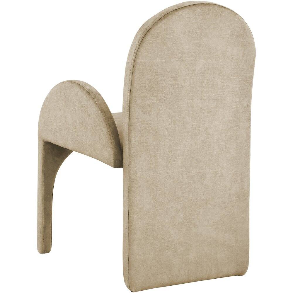 Alt View 1. Meridian Furniture - Summer Beige Velvet Dining Arm Chair, Set of 2 - Beige.