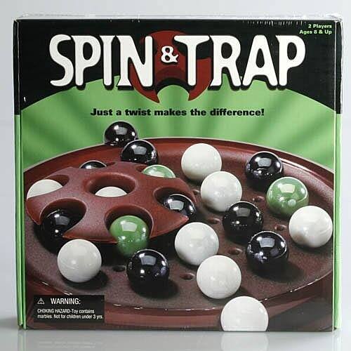 2 Players Ages 8 & Up  
SPIN & TRAP  
Just a twist makes the difference!  

WARNING: CHOKING HAZARD - Toy contains marbles. Not for children under 3.
